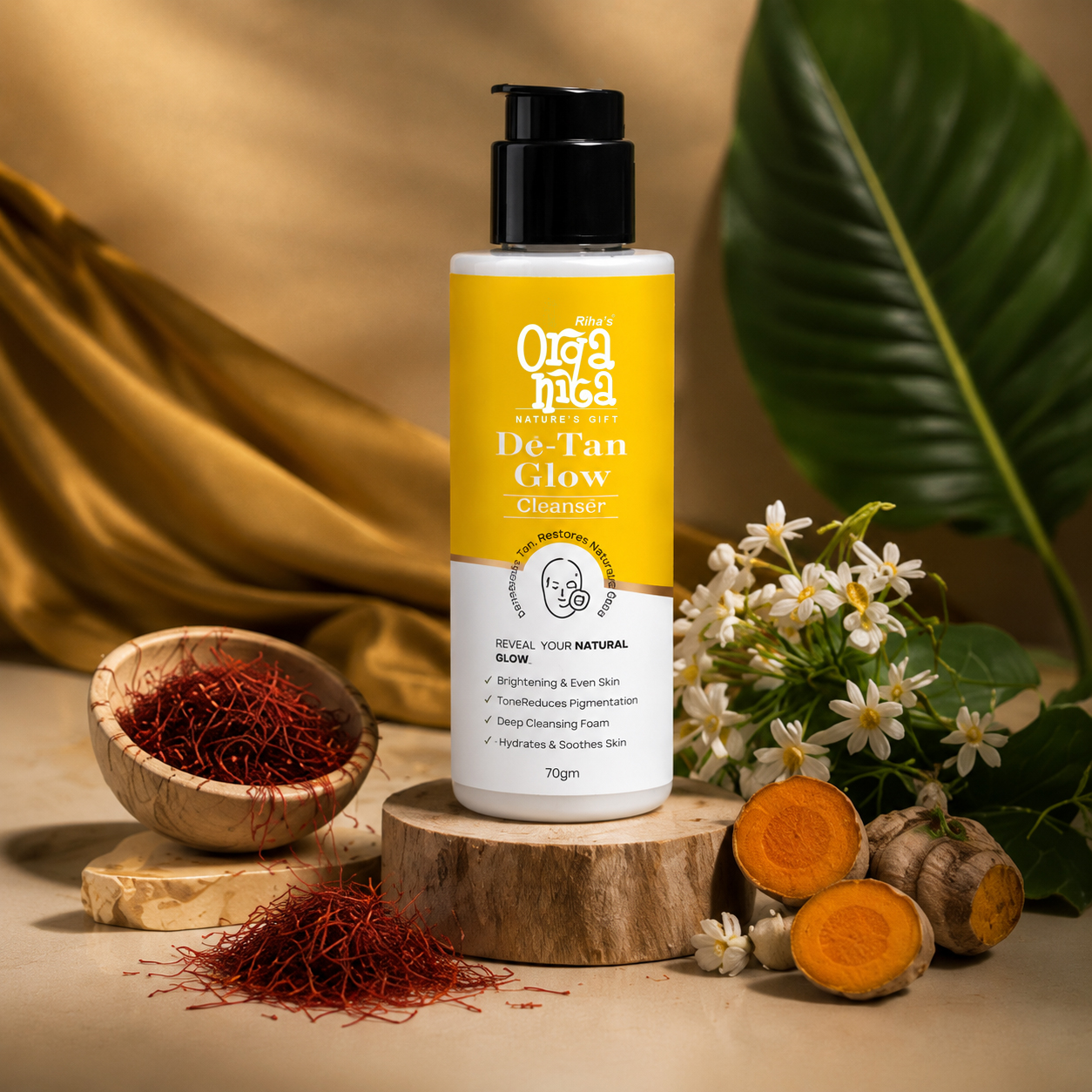 Detan Face Wash Powder De-Tan Glow Face Wash for brighter skin