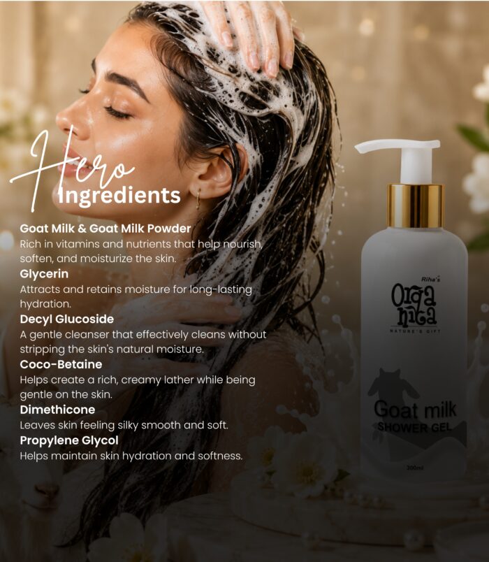 Goat Milk Shower Gel for smooth refreshed skin Goat Milk Shower Gel for smooth refreshed skin