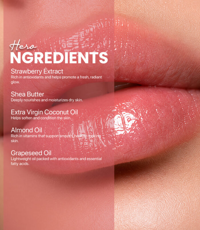 Natural Strawberry Lip Balm for daily lip care Natural Strawberry Lip Balm for daily lip care