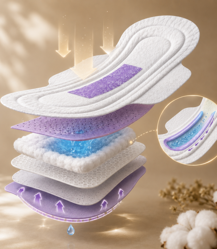 Ring Anion Organic Napkin with leak protection Ring Anion Organic Napkin with leak protection