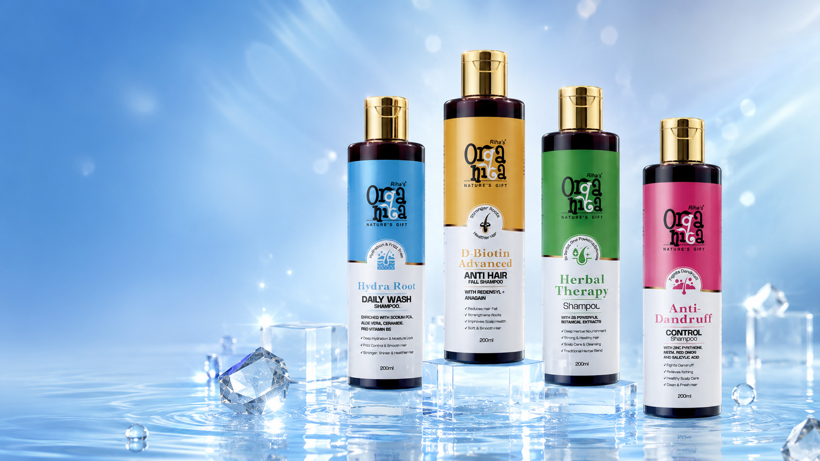 Riha's Organica Hair Care Collection Premium Shampoos